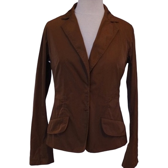 Lida Baday Low Sheen Satin Chocolate Brown Blazer- Sz. 6 - Picture 1 of 6